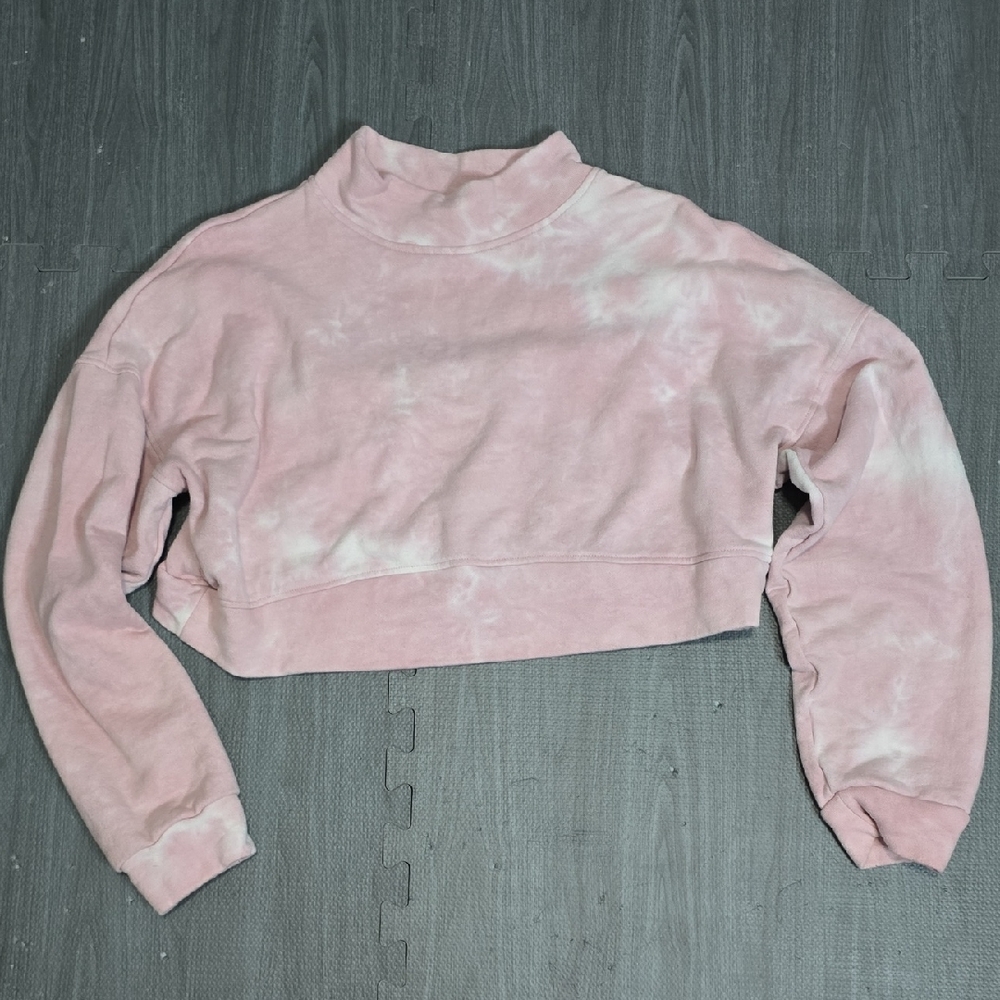 POPFLEX Blush Tie-Dye Cropped Sweatshirt